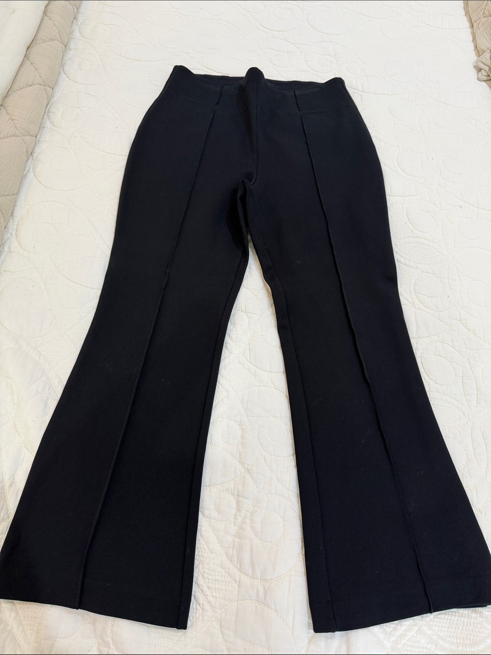 Express Black Boot Cut Ponte Pants with Front Seams